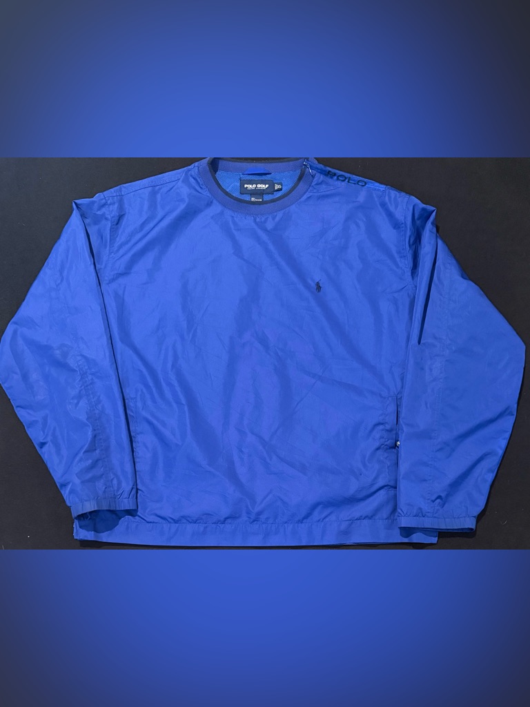 Ralph Lauren Polo Golf Mens Pullover Windbreaker Size BlackBlue Zip Mens Xl